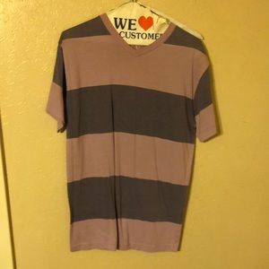 Striped Purple V-Neck Shirt